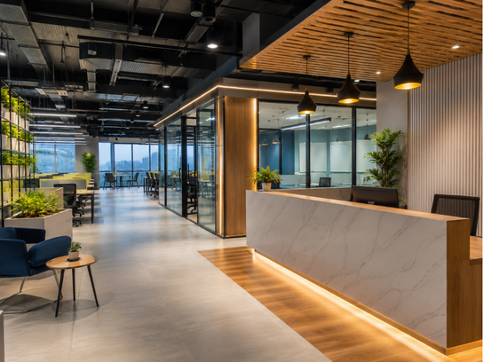 Corporate team working in a managed office space at Marathahalli Bengaluru